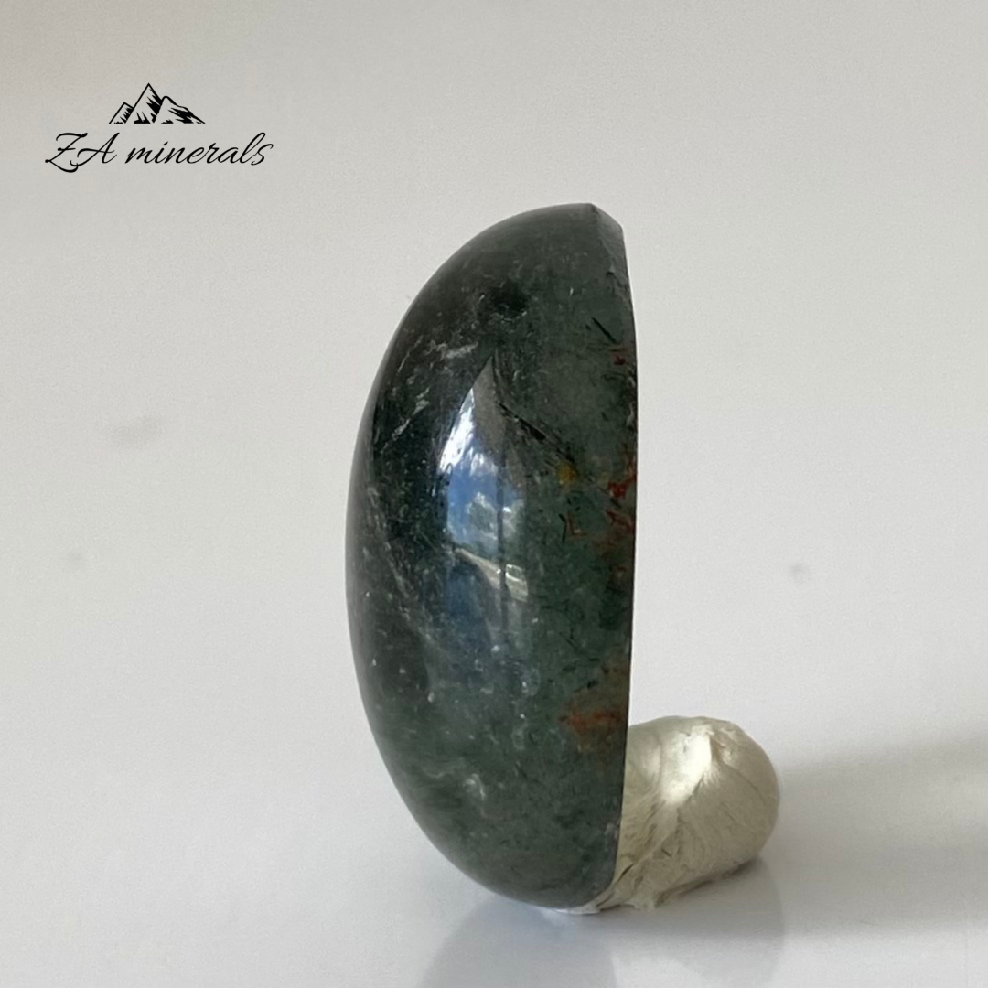 Polished Chlorite Included Quartz Cabochon 0.006kg