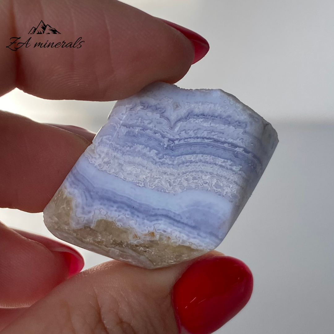 Part Polished Blue Lace Agate 0.022kg JA11