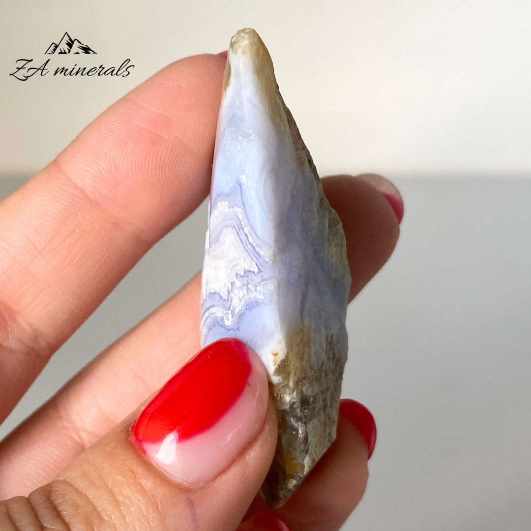 Part Polished Blue Lace Agate 0.022kg JA15