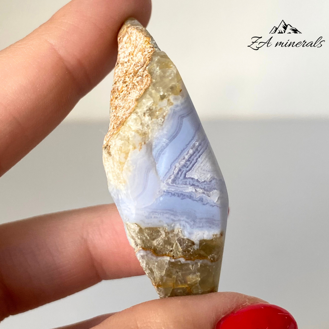 Part Polished Blue Lace Agate 0.022kg JA15