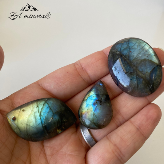 Polished Labradorite Drilled Cabochon (10 pieces)