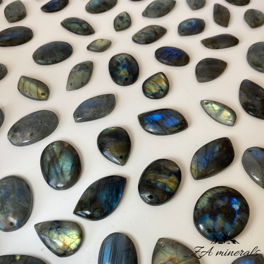 Polished Labradorite Drilled Cabochon (10 pieces)