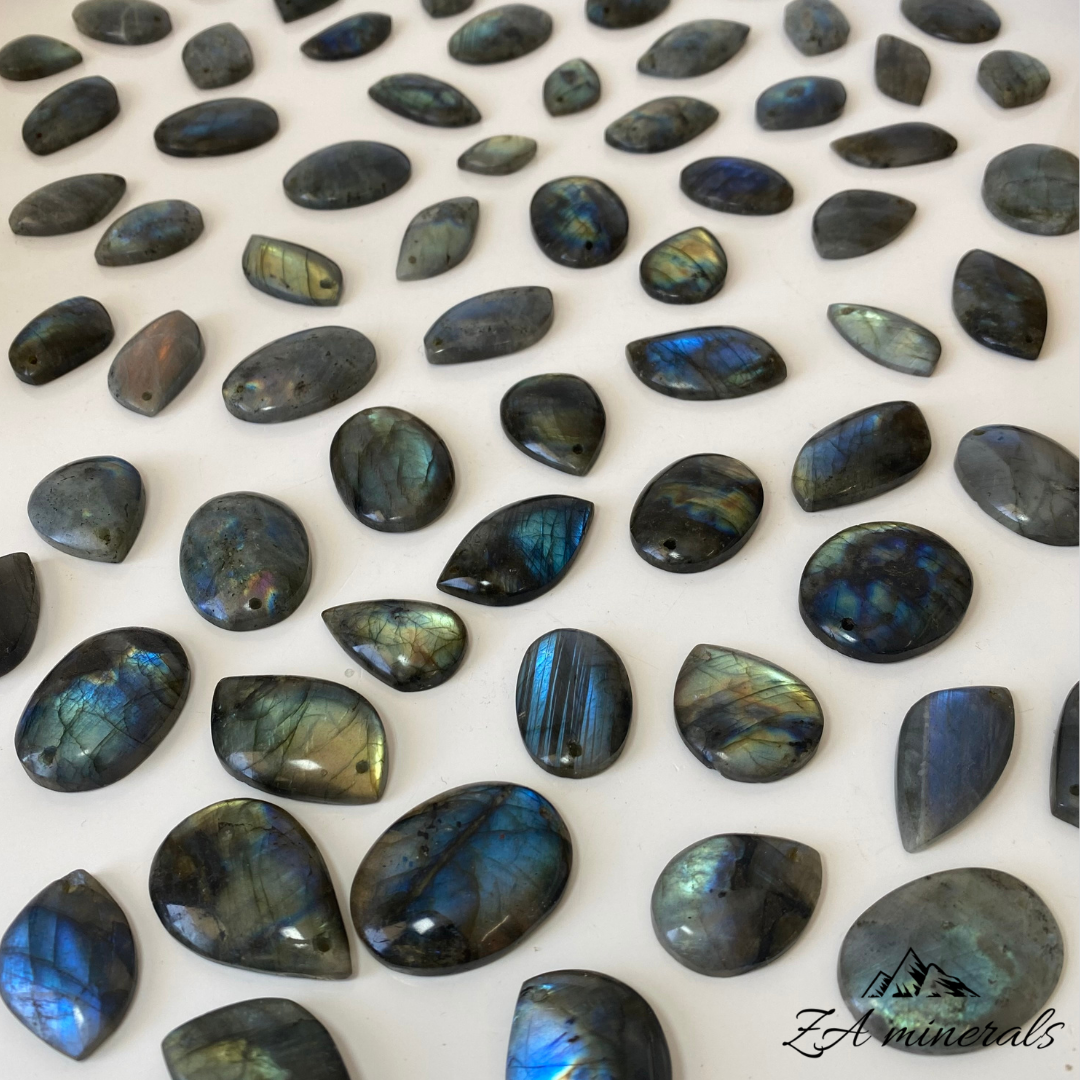 Polished Labradorite Drilled Cabochon (10 pieces)