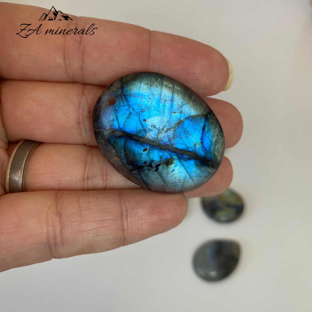 Polished Labradorite Drilled Cabochon (10 pieces)