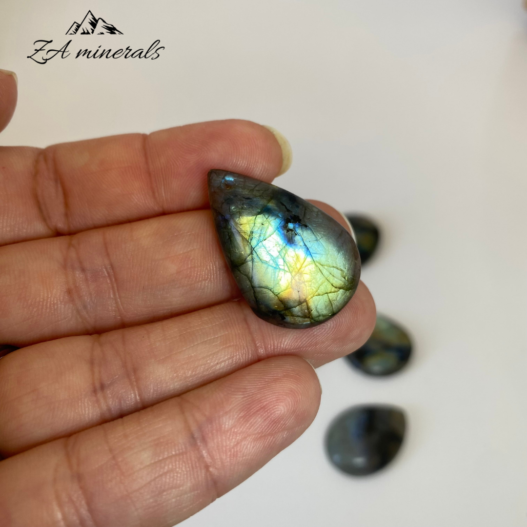 Polished Labradorite Drilled Cabochon (10 pieces)