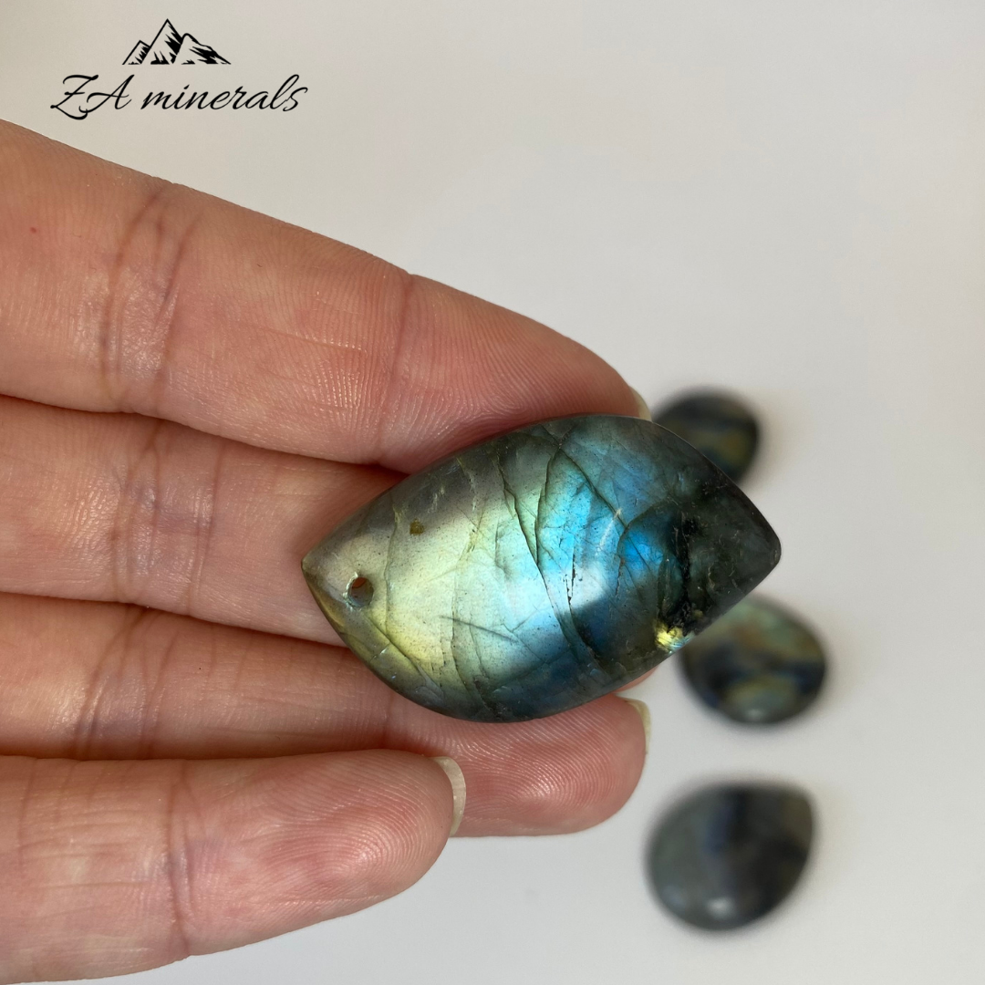 Polished Labradorite Drilled Cabochon (10 pieces)