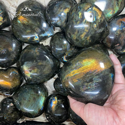 Polished Labradorite Hearts (Medium to Large) 1kg