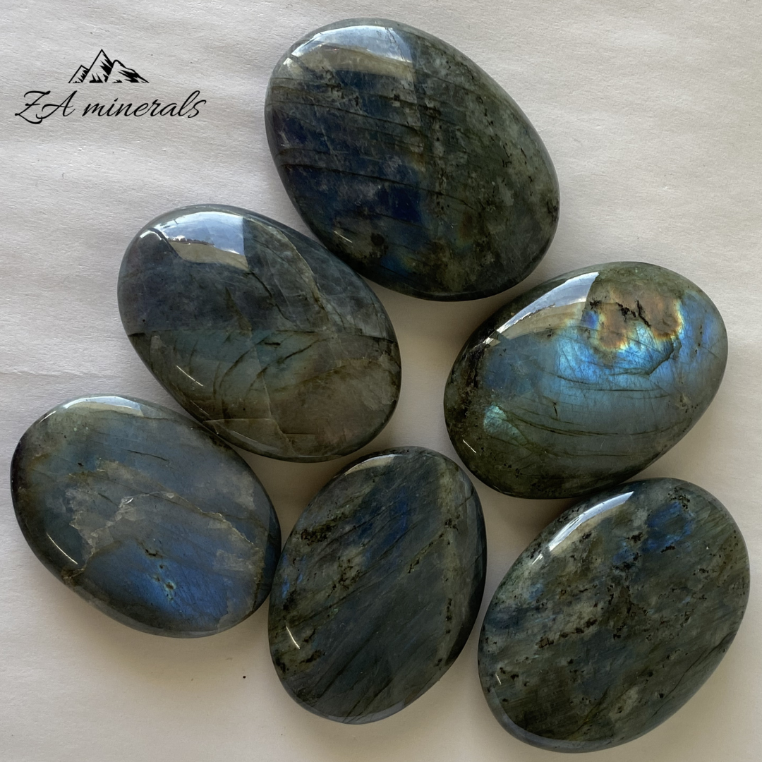 Polished Labradorite Palmstones (x6) 0.250kg GB19