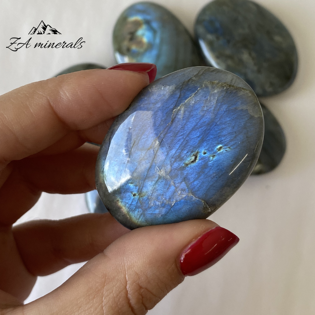 Polished Labradorite Palmstones (x6) 0.250kg GB19