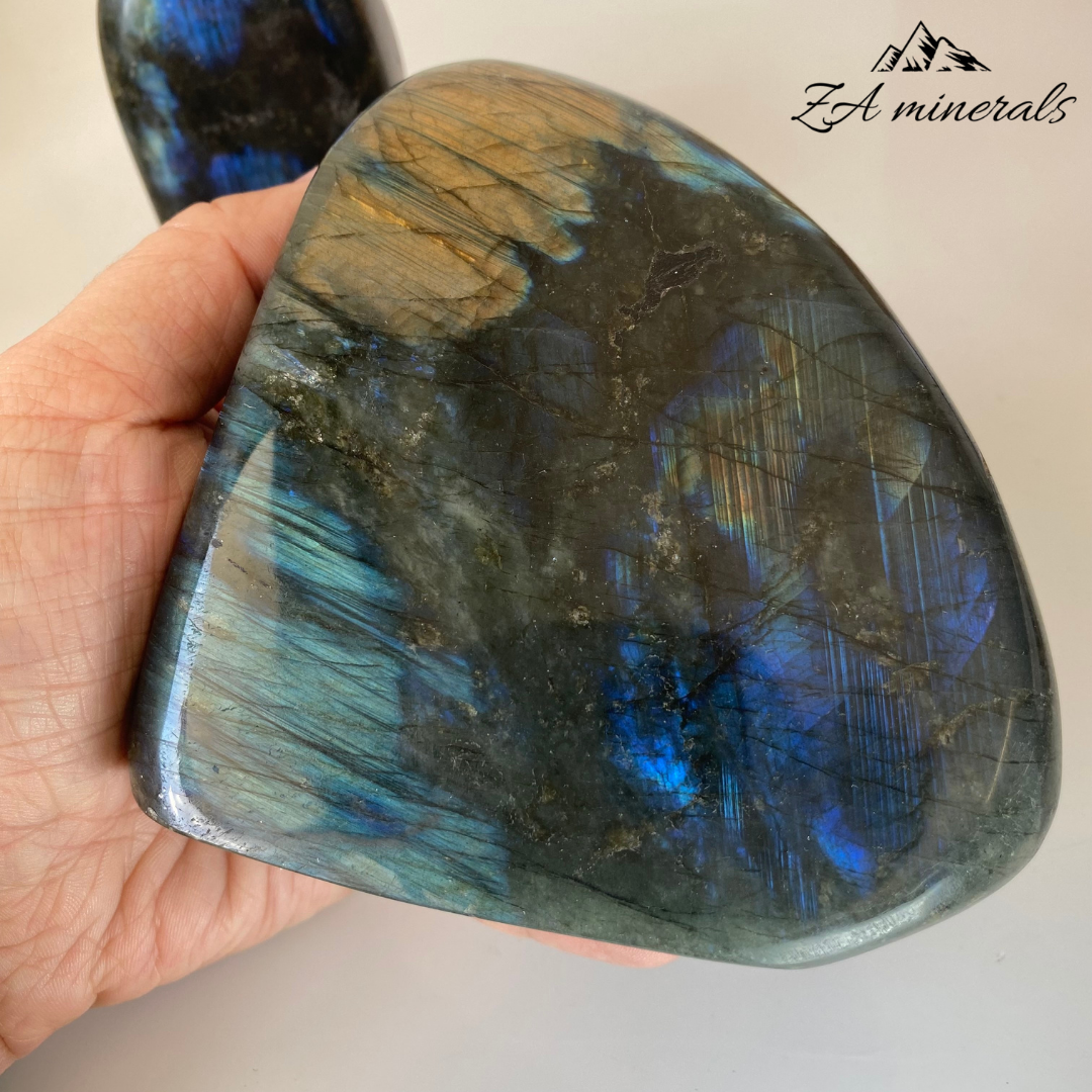 Polished Labradorite Self Standing Sculptures (Yellow/Blue) 1kg