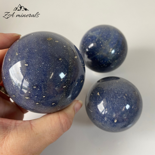 Polished Lazulite Spheres (x3) 1.092kg