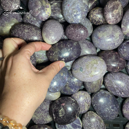 Polished Lepidolite Palmstones 1kg