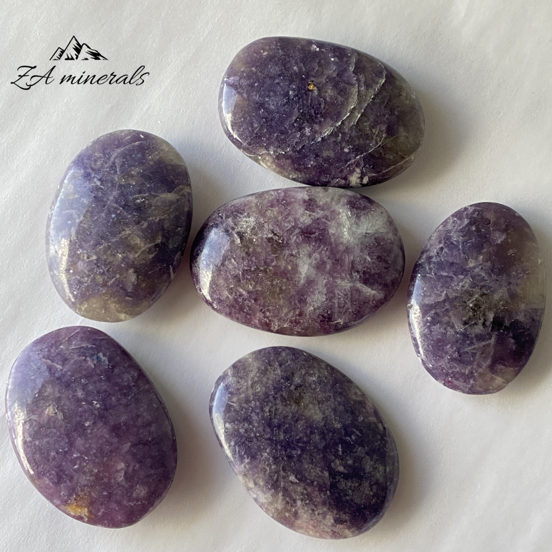 Polished Lepidolite Palmstones (x6) 0.250kg GB21