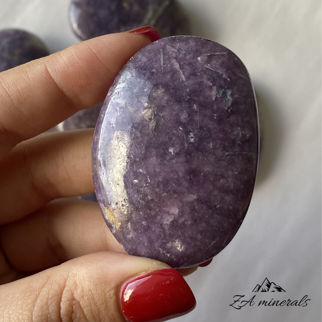 Polished Lepidolite Palmstones (x6) 0.250kg GB21