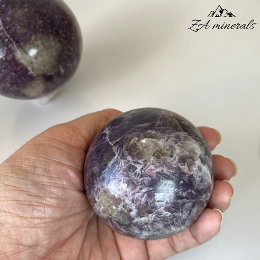 Polished Lepidolite Spheres (x2) 1.242kg