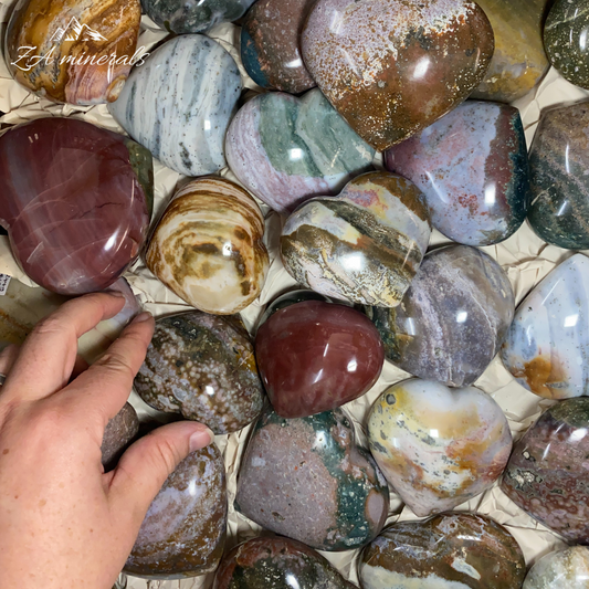 Polished Ocean Jasper Hearts 1kg