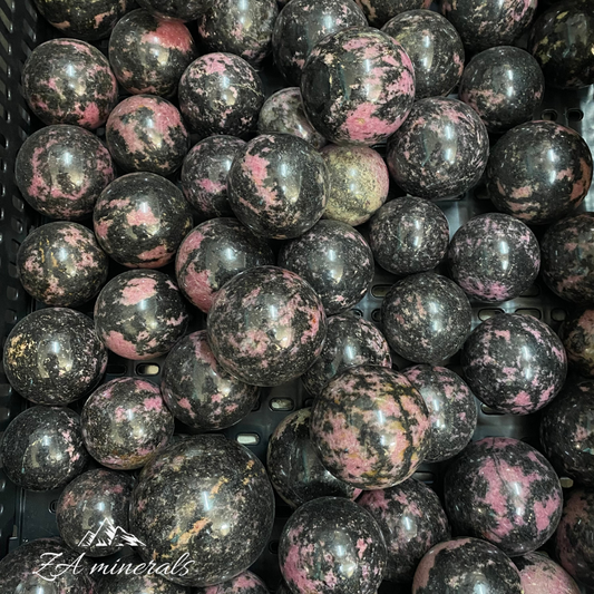 Polished Rhodonite Spheres 1kg