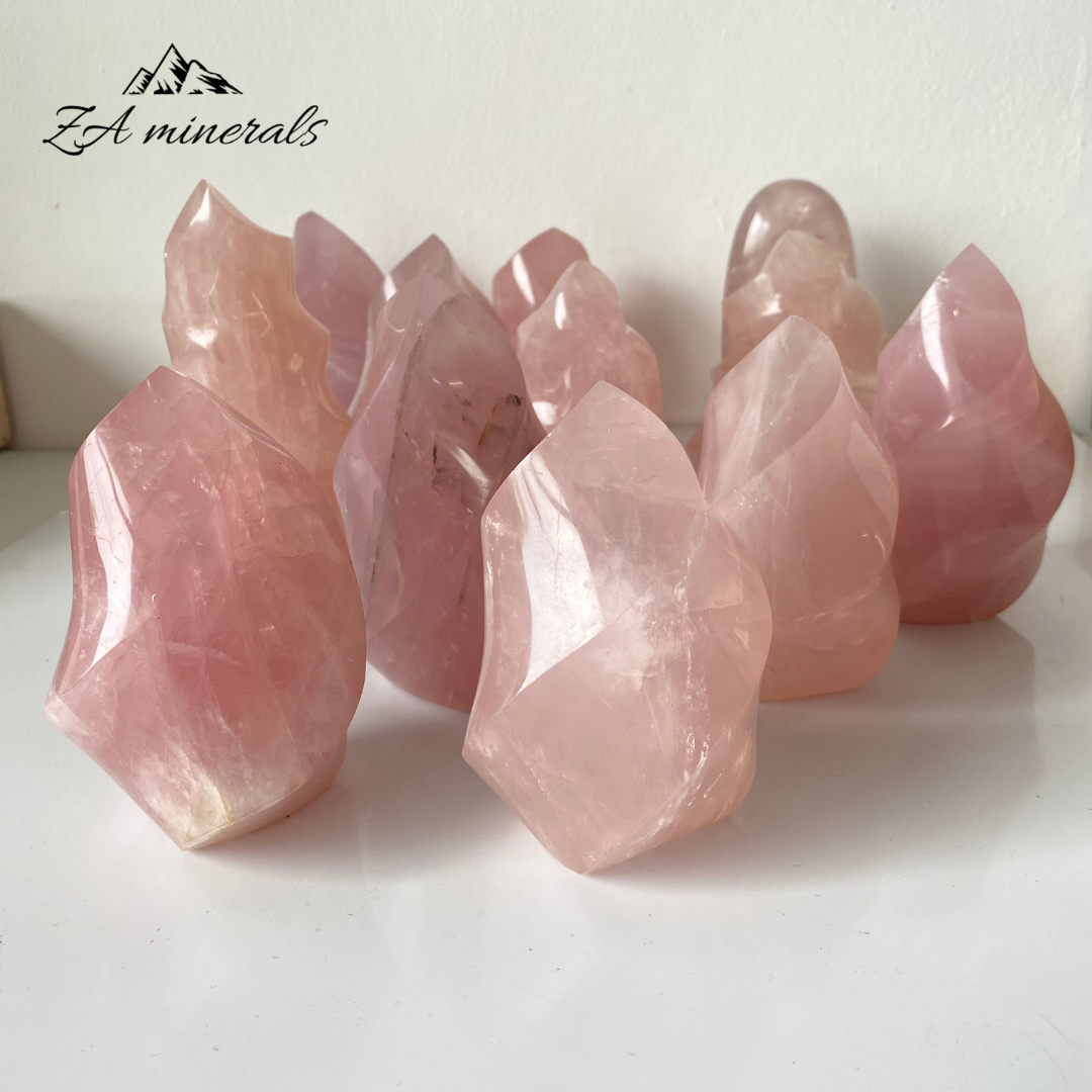 Polished Rose Quartz Flames 1kg