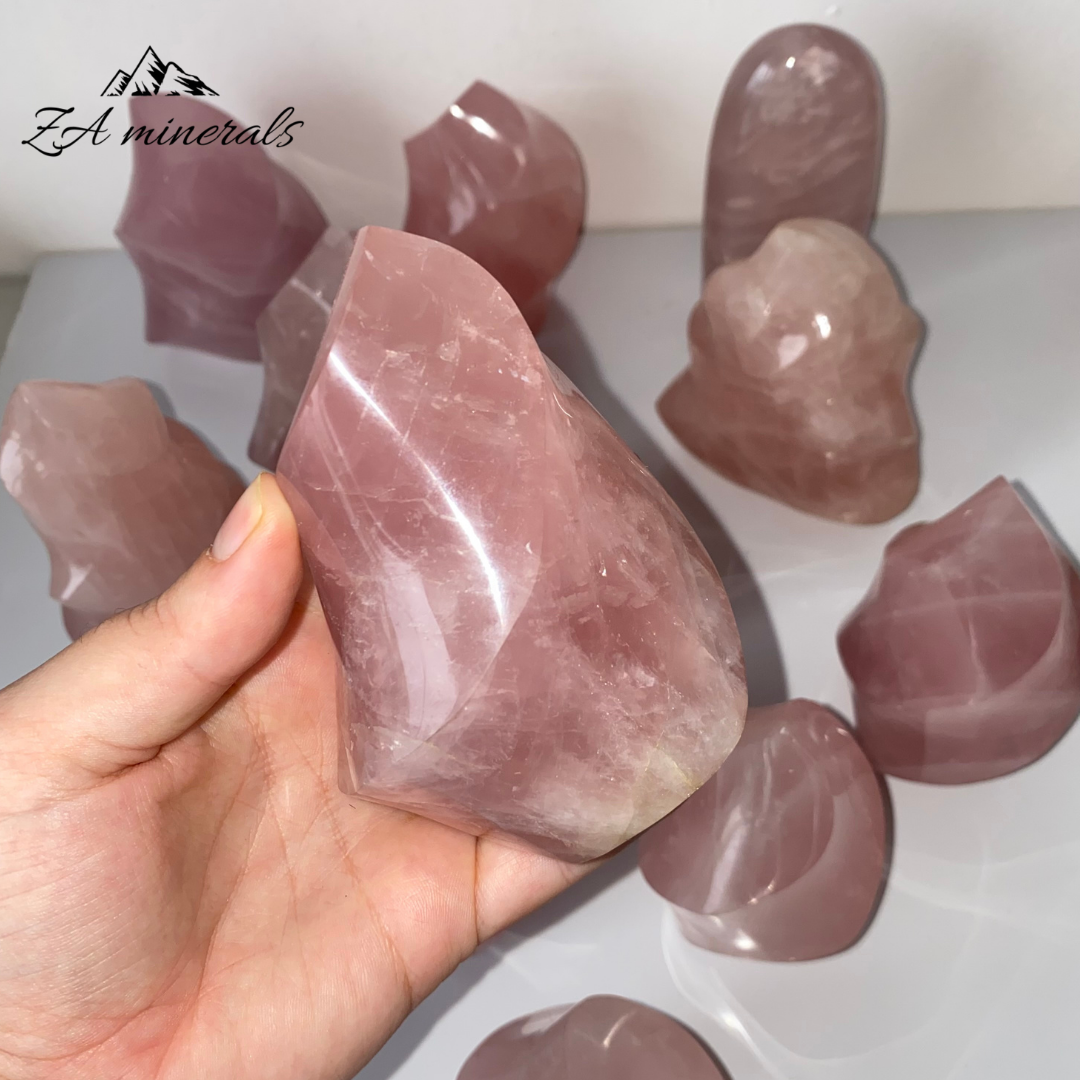 Polished Rose Quartz Flames 1kg