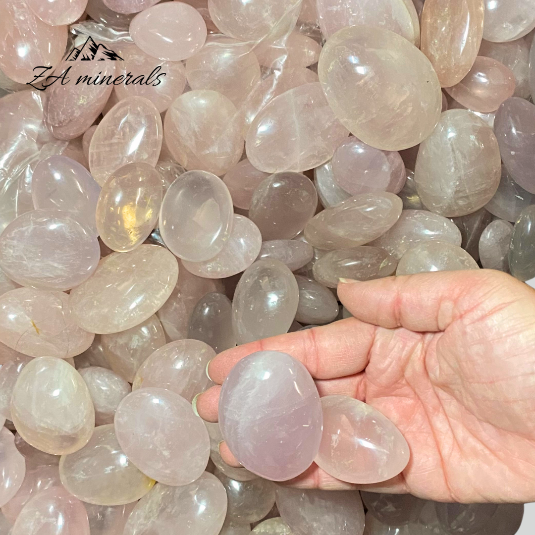 Polished Rose Quartz Palmstones 1kg