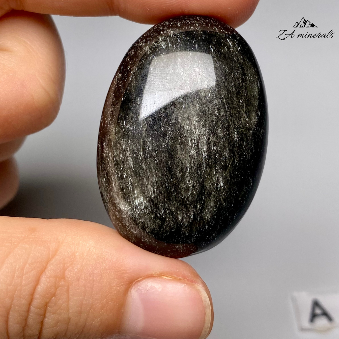 Polished Silversheen Obsidian Palmstones IN05