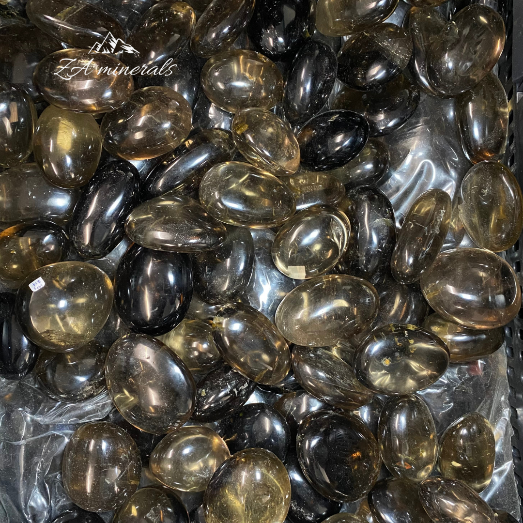 Polished Smoky Quartz Palmstones 1kg