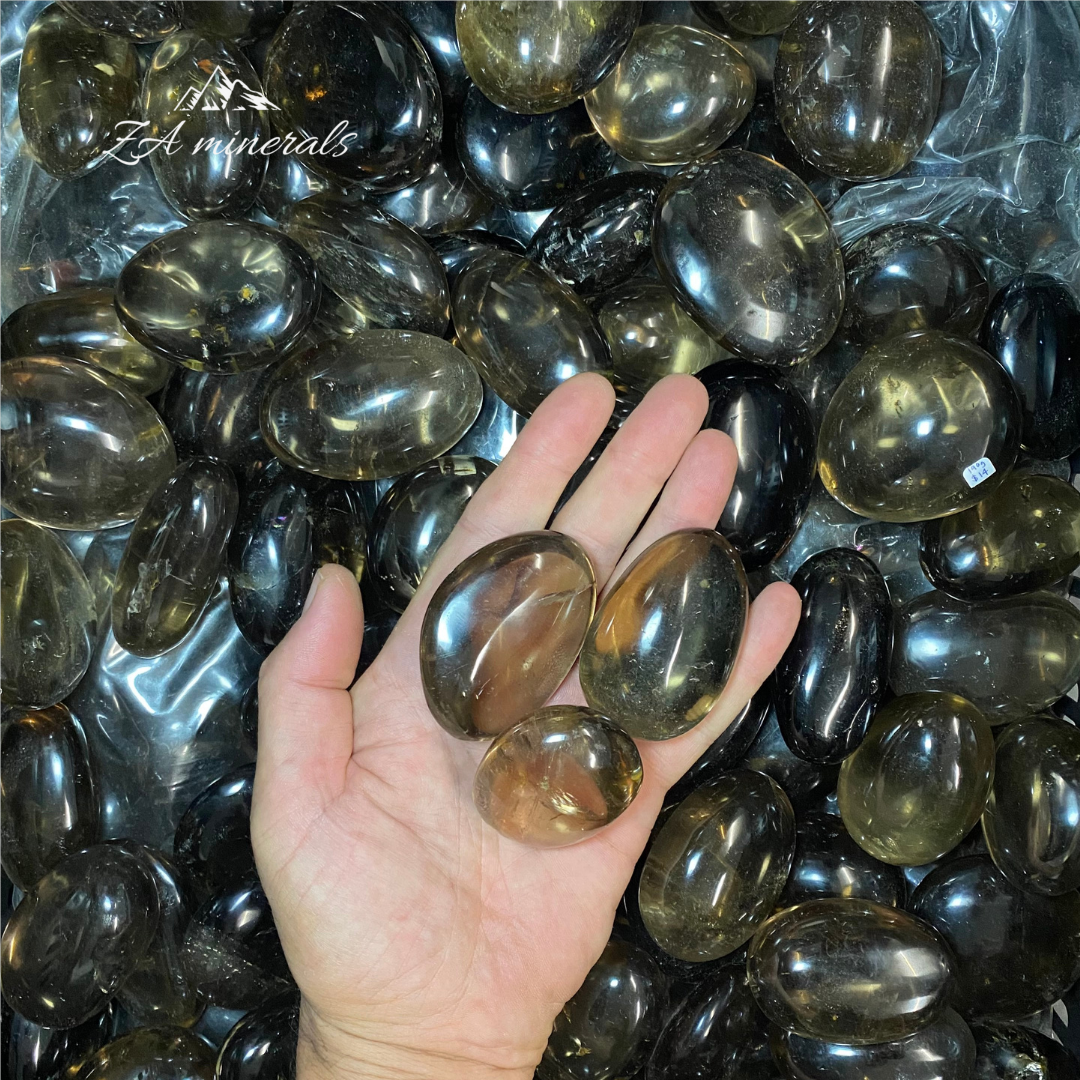 Polished Smoky Quartz Palmstones 1kg