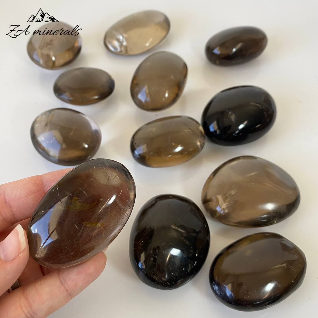 Polished Smoky Quartz Palmstones 1kg