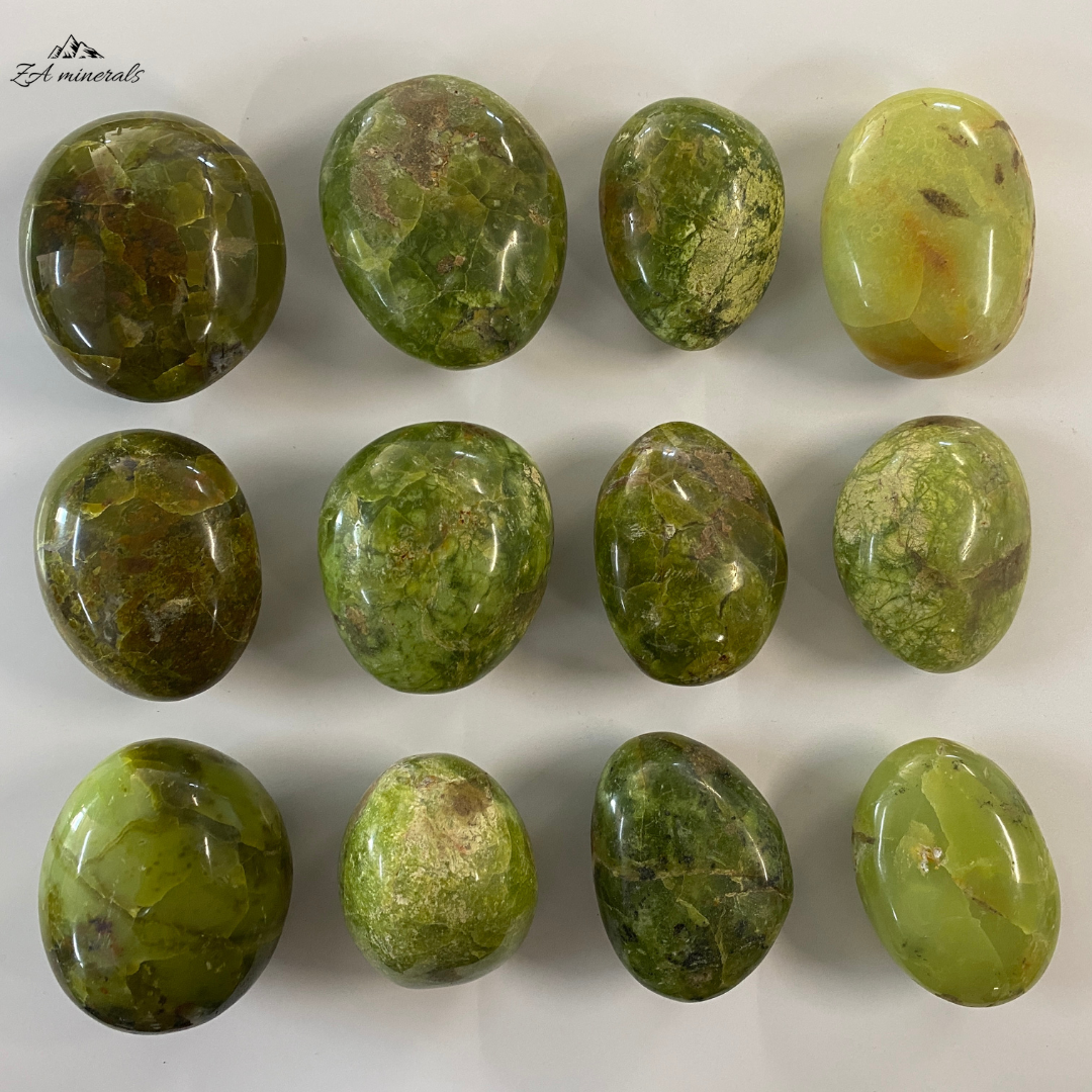 Polished Green Opal Palmstones 1kg