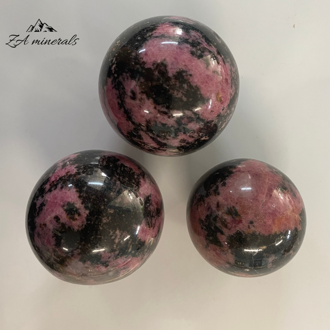 Polished Rhodonite Spheres 1kg