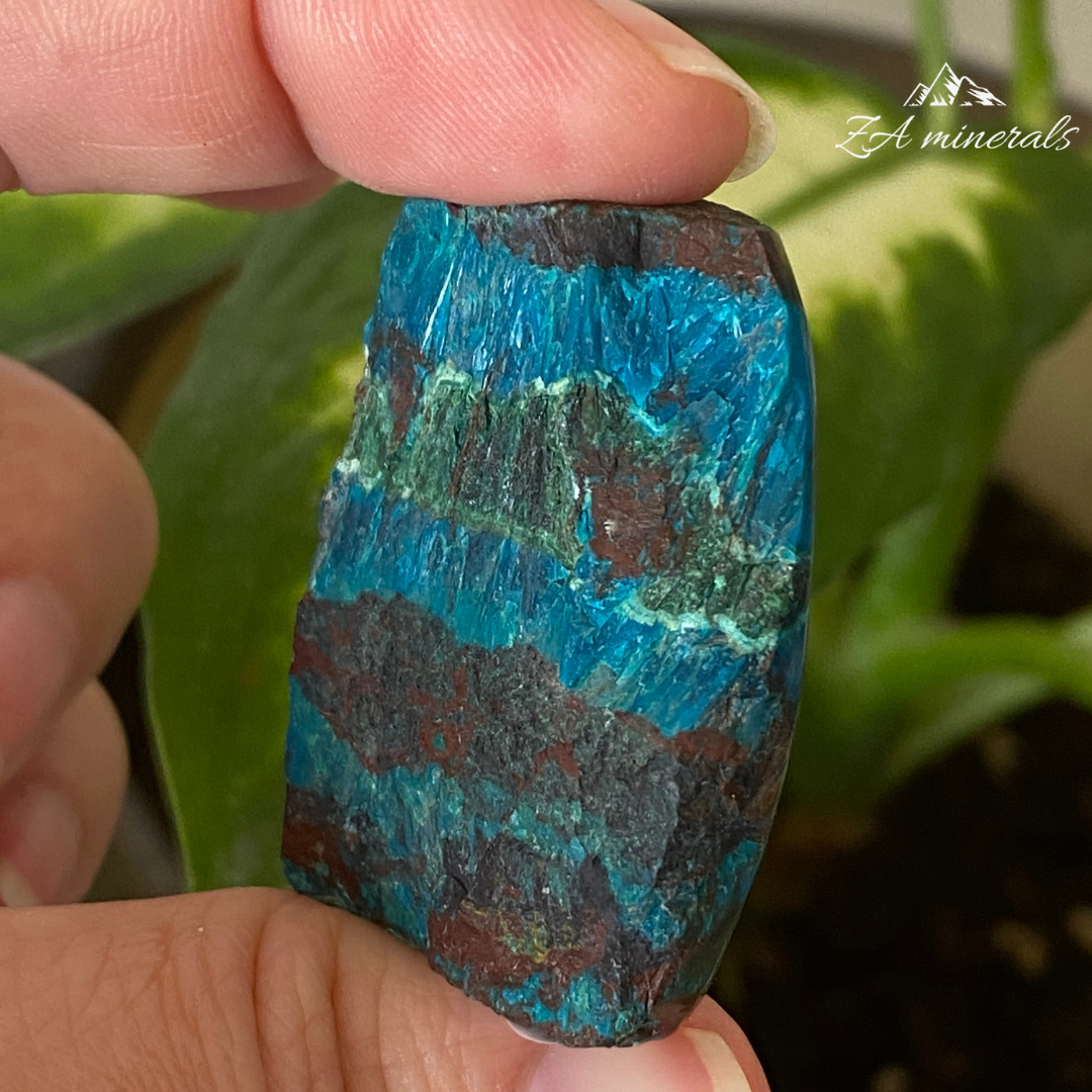 Cuprita Crisocola Malaquita parcialmente pulida 40g IA03