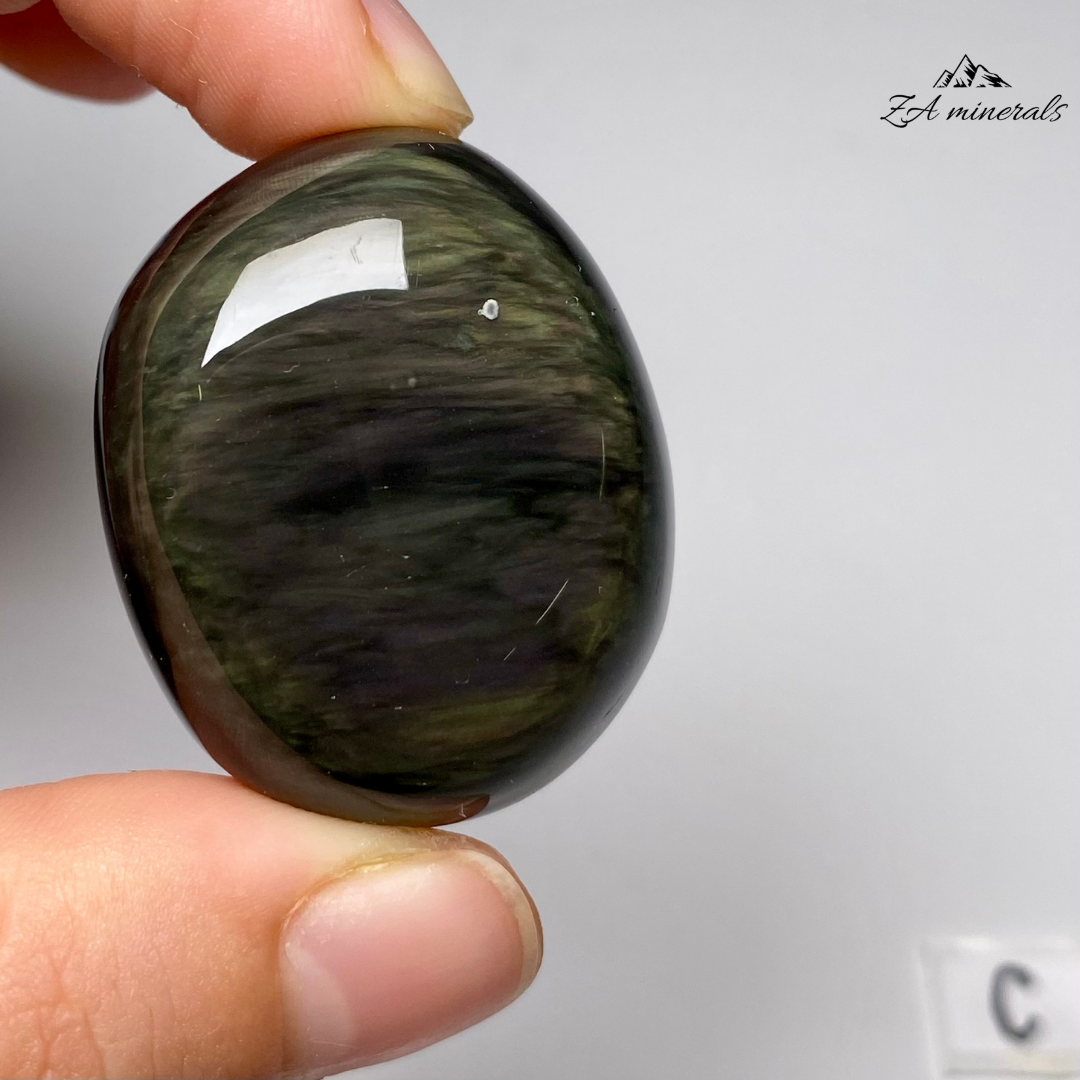 Polished Velvet Obsidian Tumbles IN01