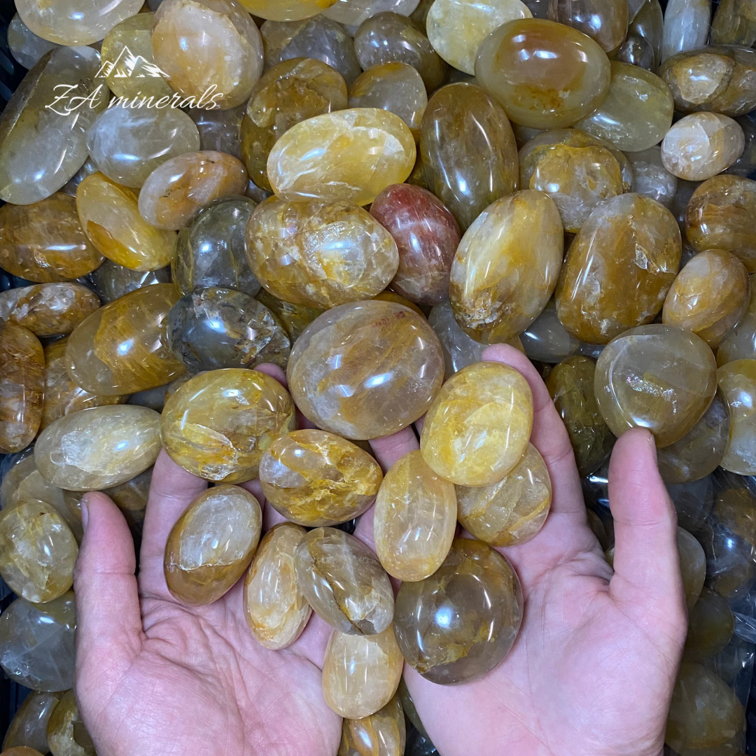 Polished Yellow Hematoid Palmstones  1kg