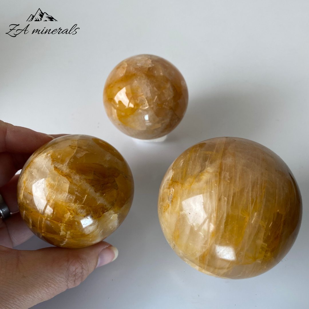 Polished Yellow Hematoid Spheres  1kg