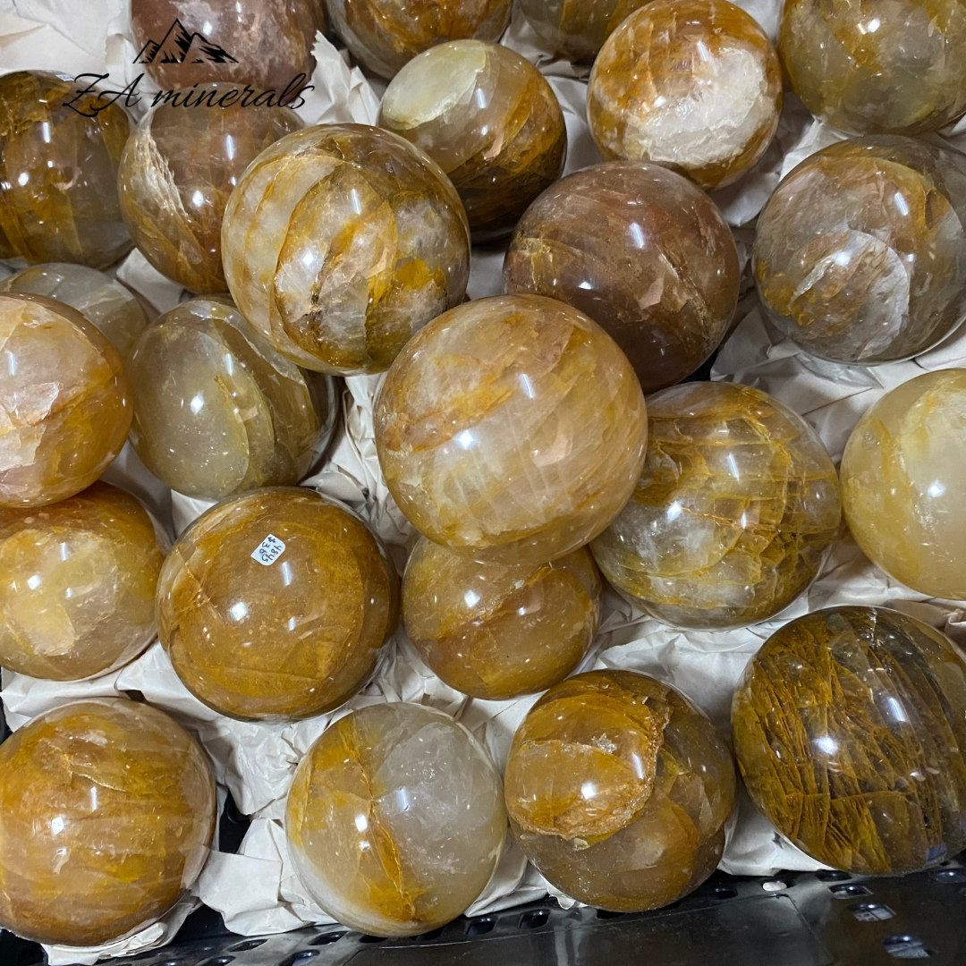 Polished Yellow Hematoid Spheres  1kg