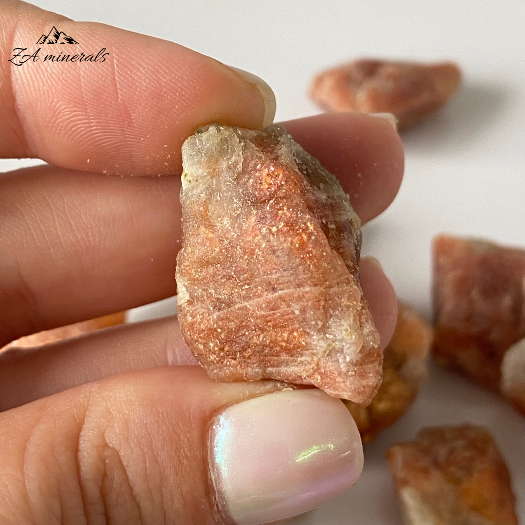 Brown Orange Crystal With Sparkles Sunstone Chunks (x12)