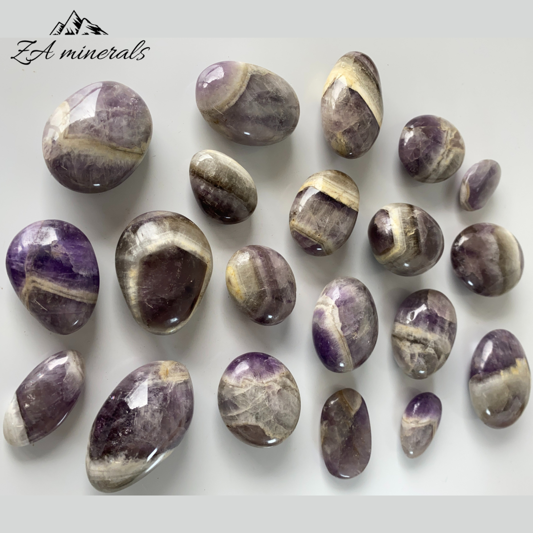 Polished Chevron Amethyst Palmstones 1kg