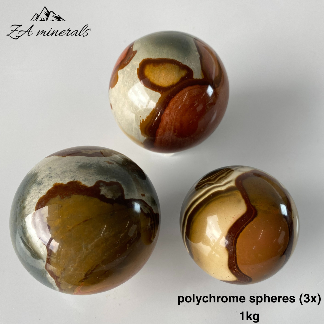 Polished Polychrome Jasper Spheres  1kg