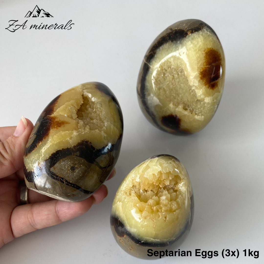 Polished Yellow Septarian Eggs 1kg